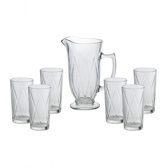 Jogo de Jarra 1 Litro com 6 Copos 270ml de Vidro Triangle